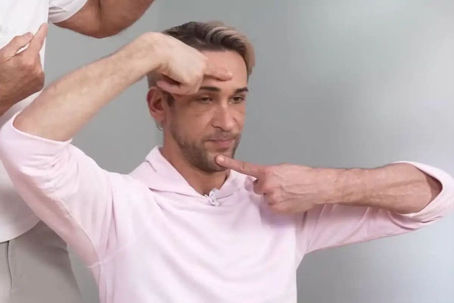 neck stretch with index fingers 1
