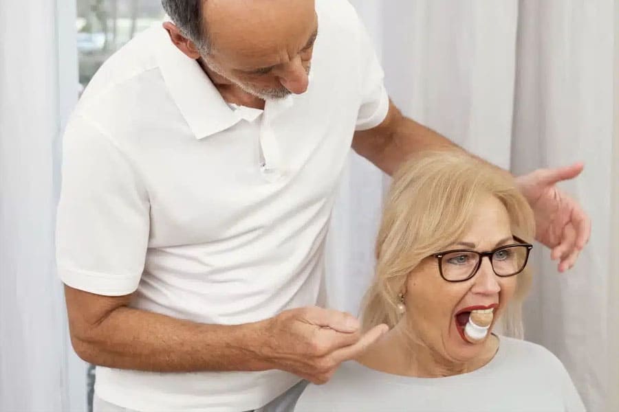 stretching with a jaw retainer 1